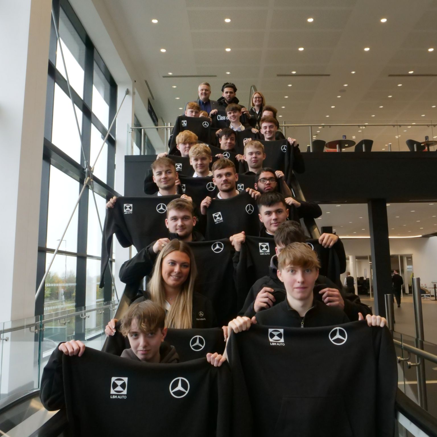 Class of 2022 Apprentices at LSH Auto UK get their hoodies to set them on the path to a rewarding career.