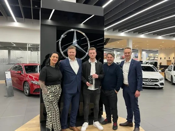 LSH Auto UK apprentice, Rian Godfrey, named Apprentice of the Year at the annual Mercedes-Benz Cars Celebration event