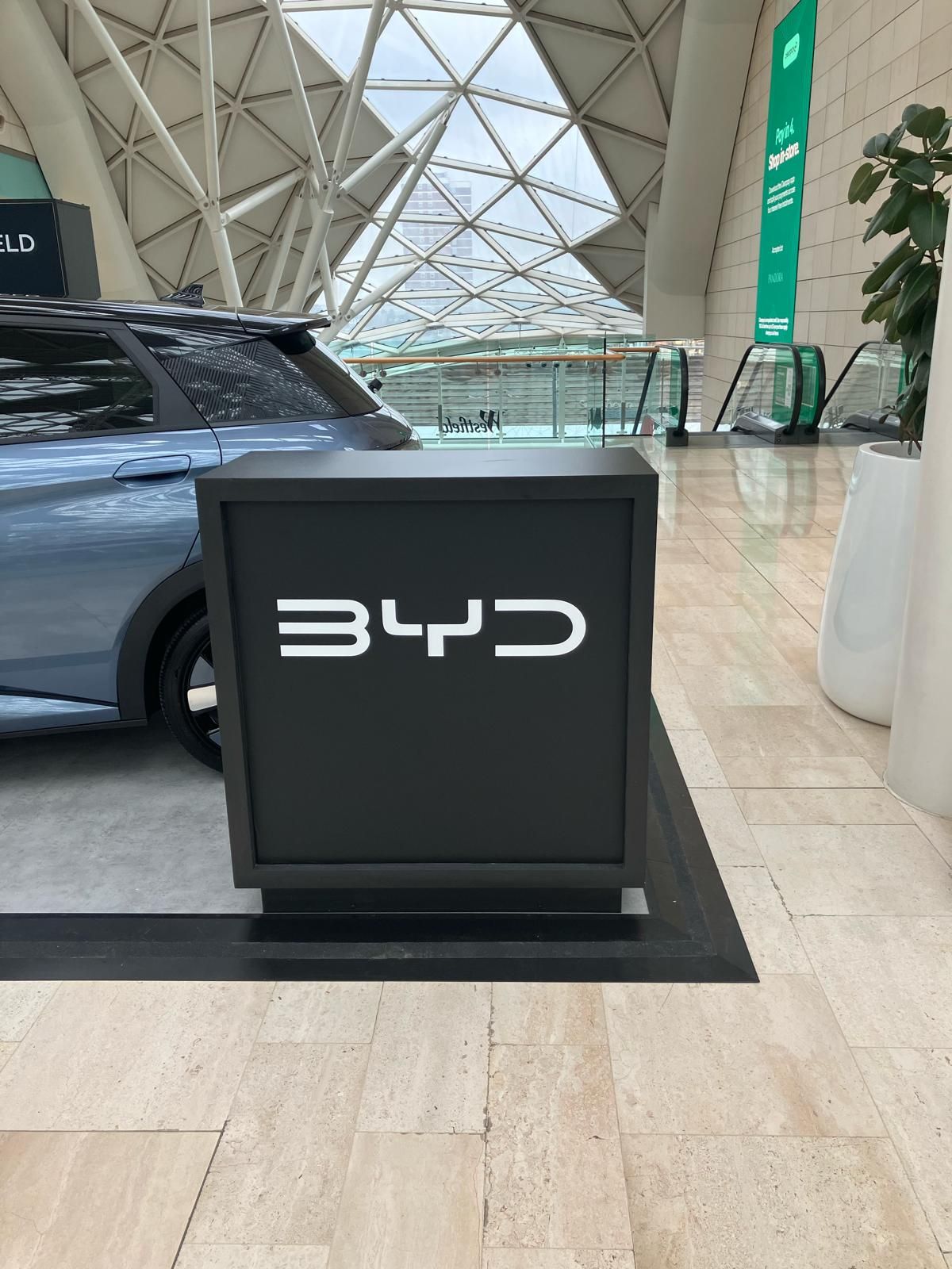 Team BYD West London pops up in Westfield London and offers a preview before the new dealership opens its doors.
